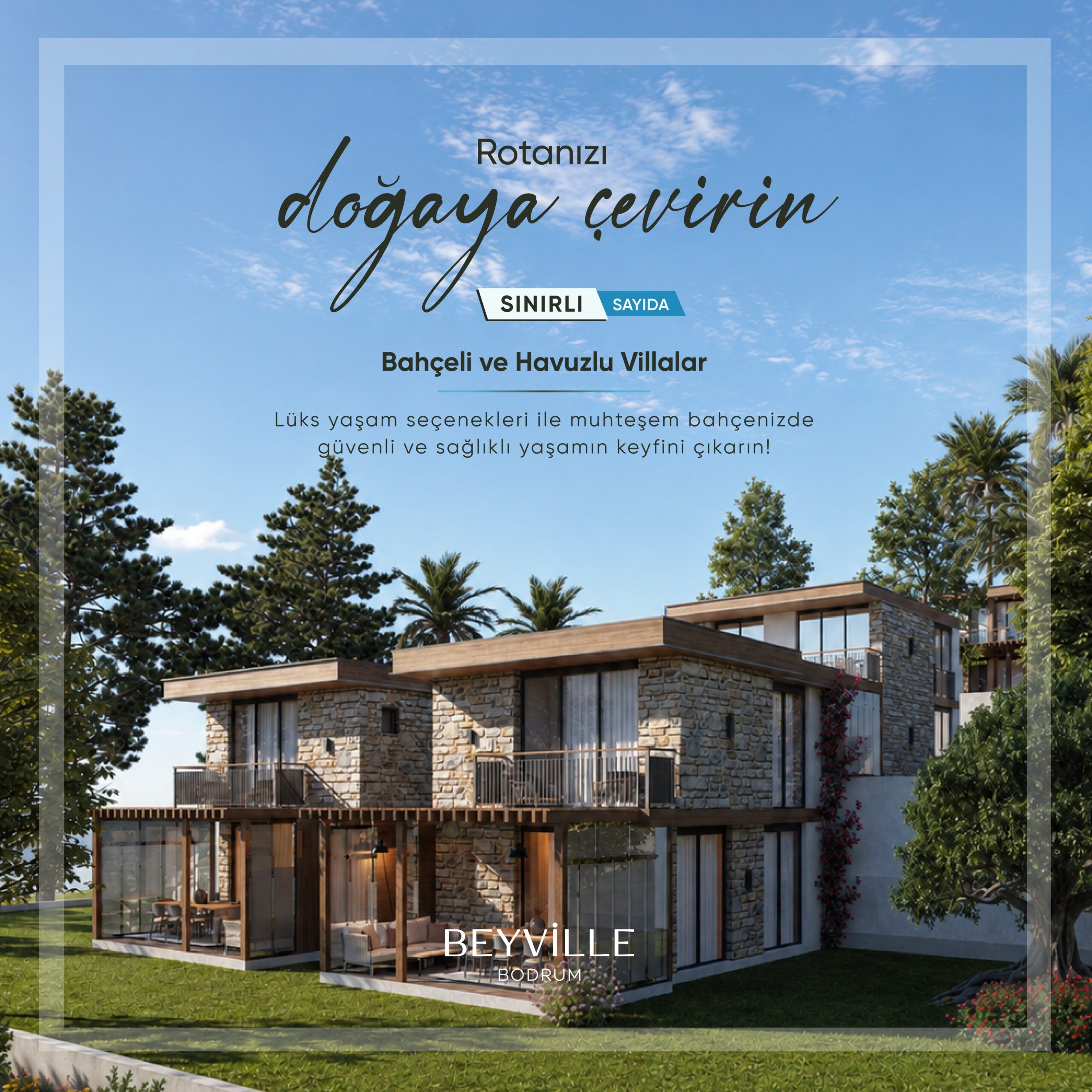 Beyville Bodrum’da her şey yaşam kalitenizi artıracak şekilde tasarlandı.

At parkuru, manej alanı, padok, yapay göl, meyve bahçesi ve organik tarım alanlarıyla donatılan bu özel yaşam alanında, her detay konforunuz ve zarafetiniz için tasarlandı.
Beyville Bodrum projemizdeki 54 seçkin villadan birine sahip olma ayrıcalığını kaçırmayın.

☎Ankara Merkez Ofis: 0312 382 06 06
☎ Bodrum Ofis: 0252 818 06 06
🌐 www.dralpgayrimenkul.com
.
.
#bodrum #bodrumkonutprojeler #bodrumatciftligi #bodrumbinicilik #at